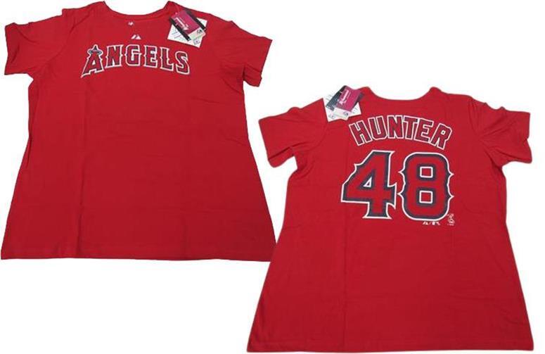 New Anaheim Angels #48 Tori Hunter Womens Plus Sizes 1X-2X-3X-4X Majestic Shirt