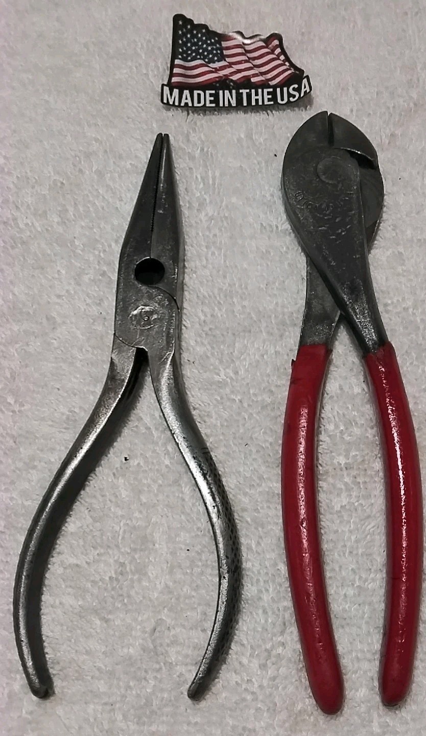 2PC USA-MADE PLEIRS SET UTICA 40-7"& USA-MADE 7" NEEDLE NOSE/CUTTER "VINTAGE...