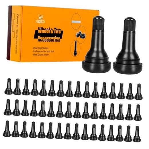 50 Pcs Snap-in Tire Valve Stems, Heavy Duty EPDM Rubber Tubeless Valve TR415