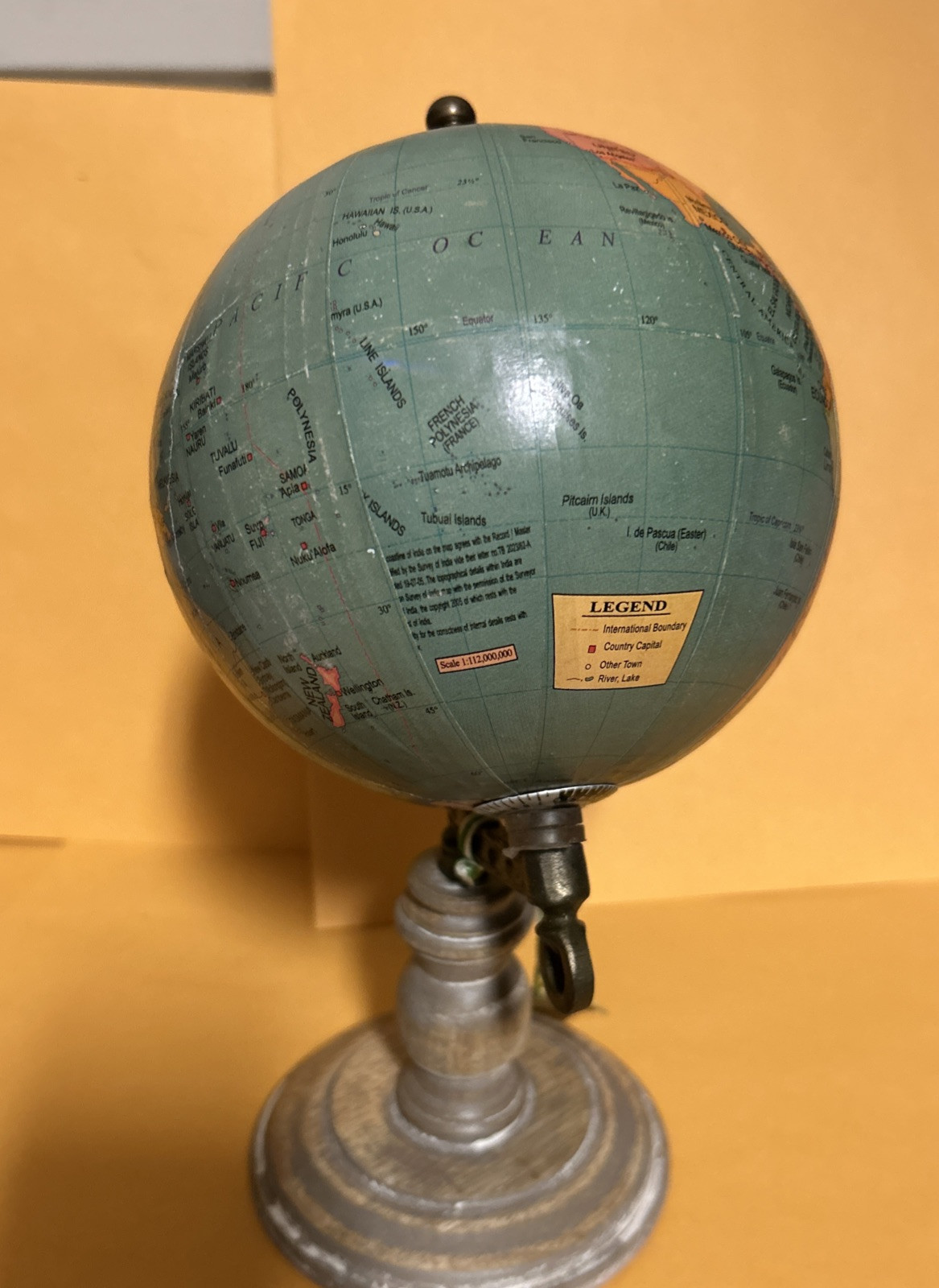 Table Top World Globe Brown Decorative Desk Decor Tabletop Display Small 6 Inch