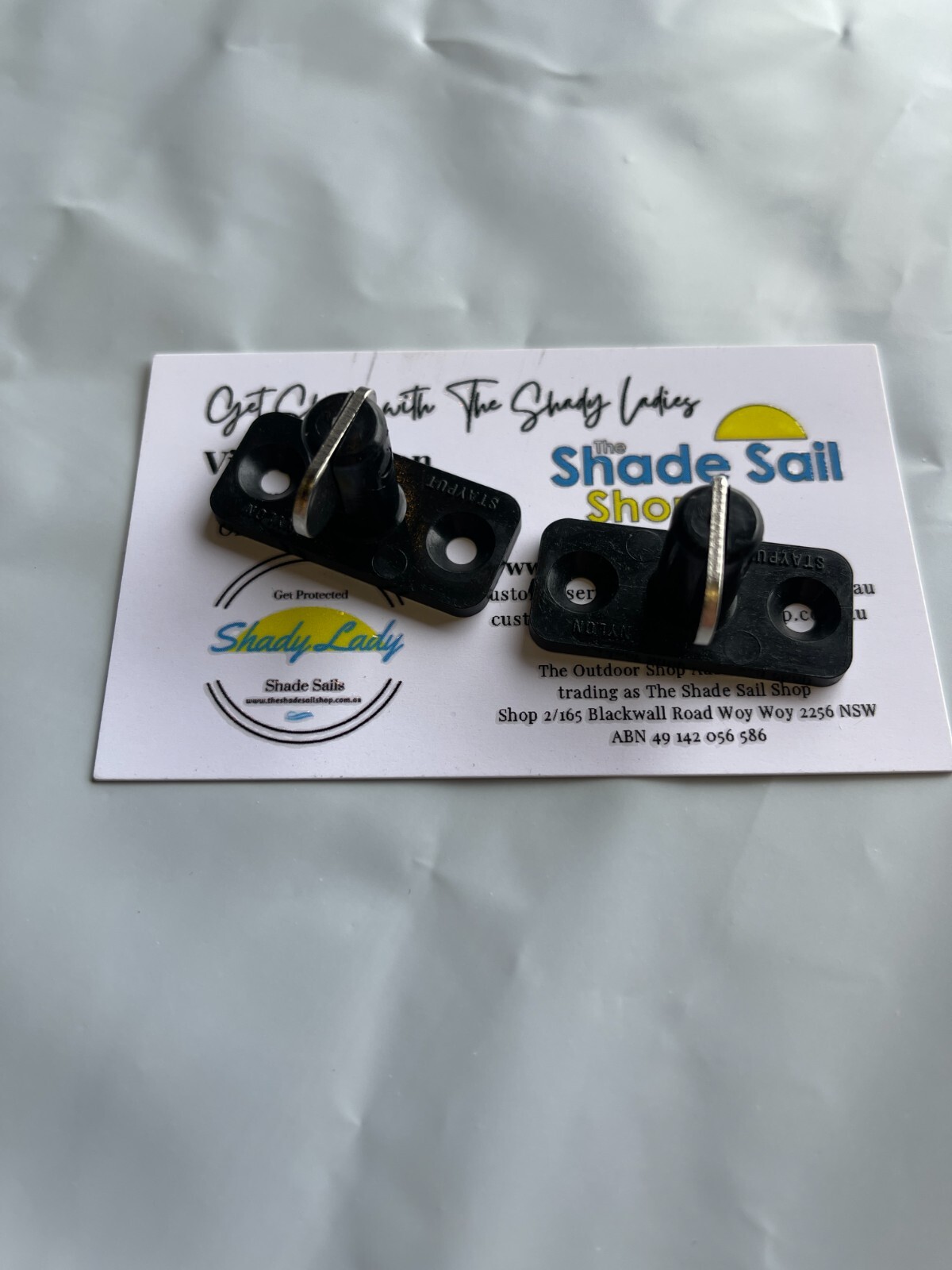 Stayput T-Toggle Horizontal Double Black | white Fastener Nylon Boating Fabric