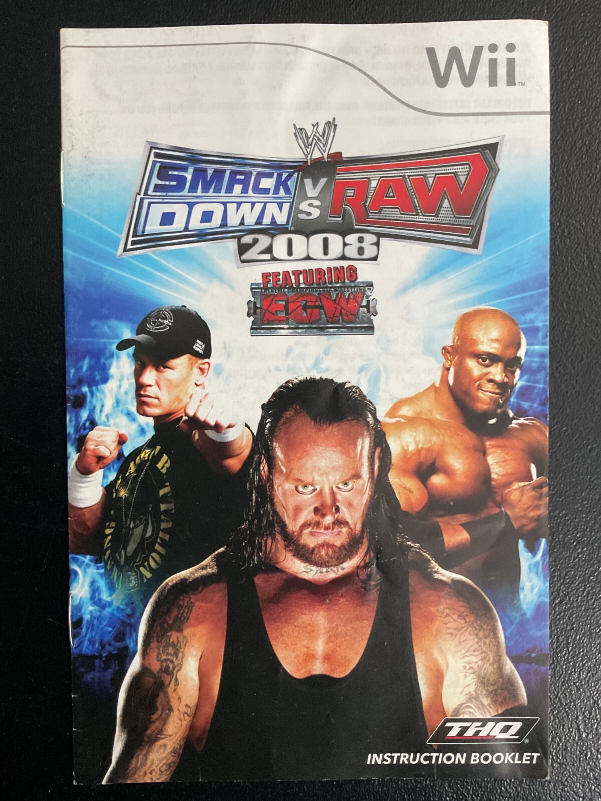 WWE Smackdown vs. RAW 2008 Nintendo Wii Instruction Manual Only