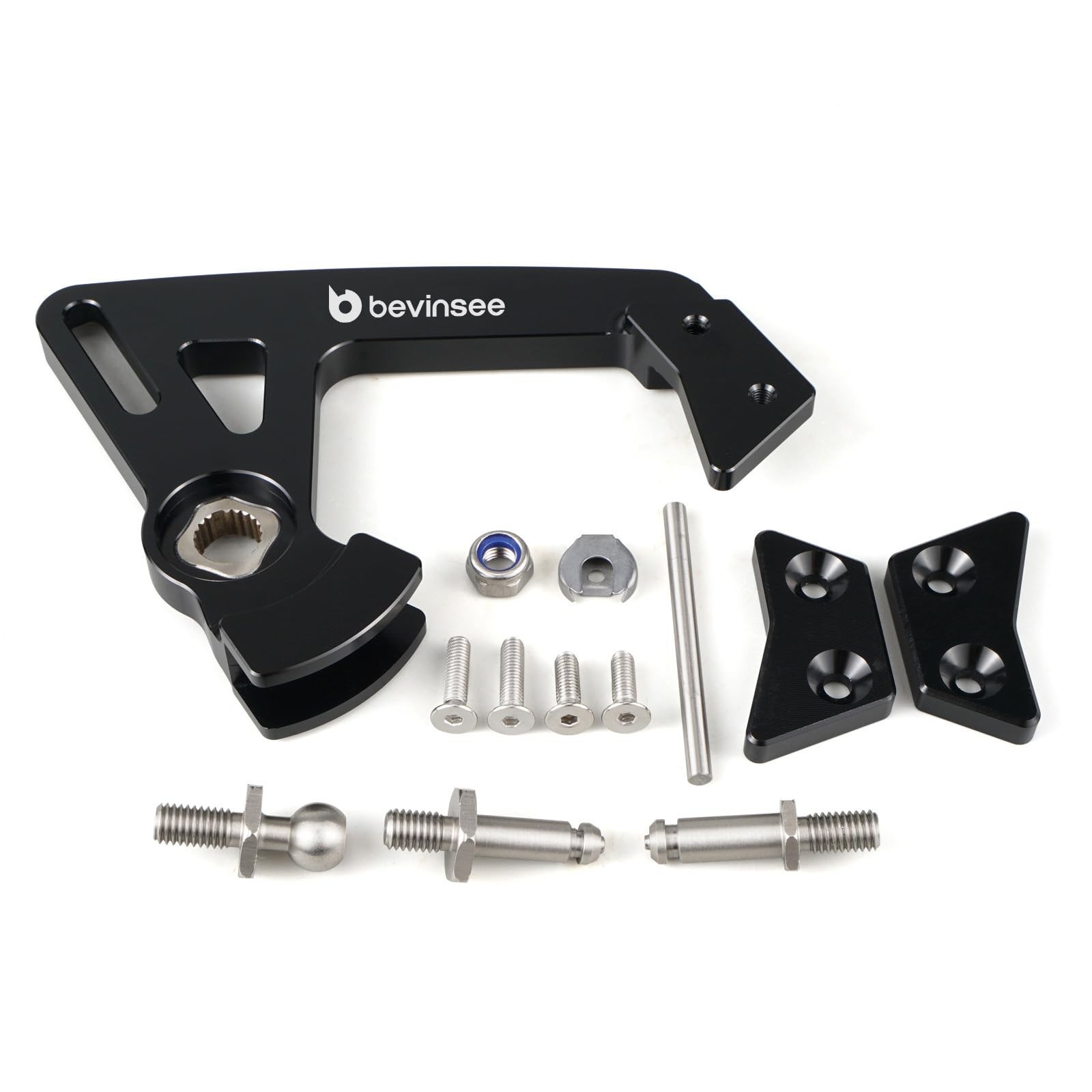Bevinsee Adjustable Short Shifter Arm 6-Speed Manual Shifter Extender Stainless