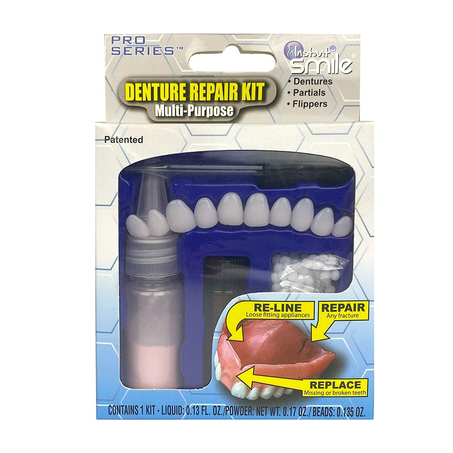 SECURE INSTANT SMILE Multi Purpose DENTURE REPAIR KIT Line Repair Replace Teeth