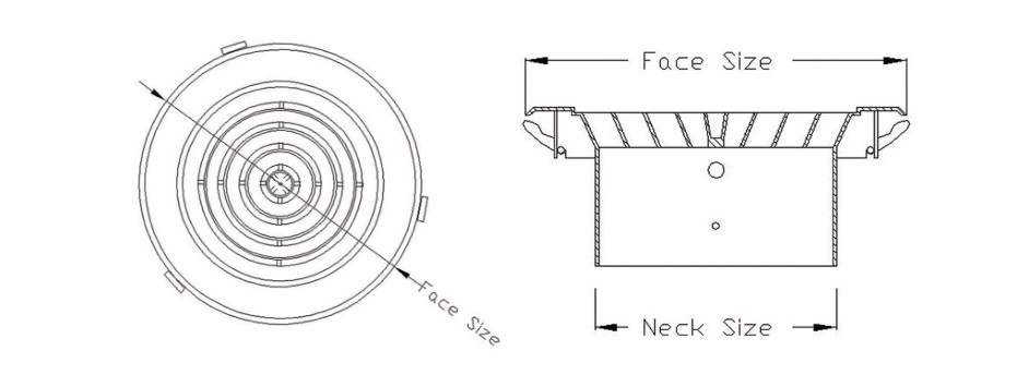 Air Conditioning Round Down Jet Diffuser Face:350mm Neck 250mm