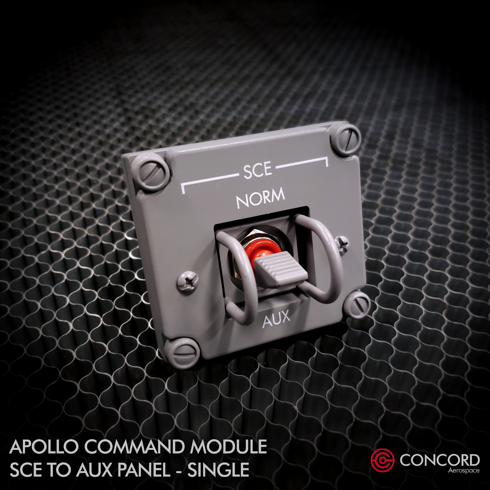 APOLLO COMMAND MODULE SINGLE SWITCH PANEL - SCE TO AUX REPLICA MEMORABILIA NASA