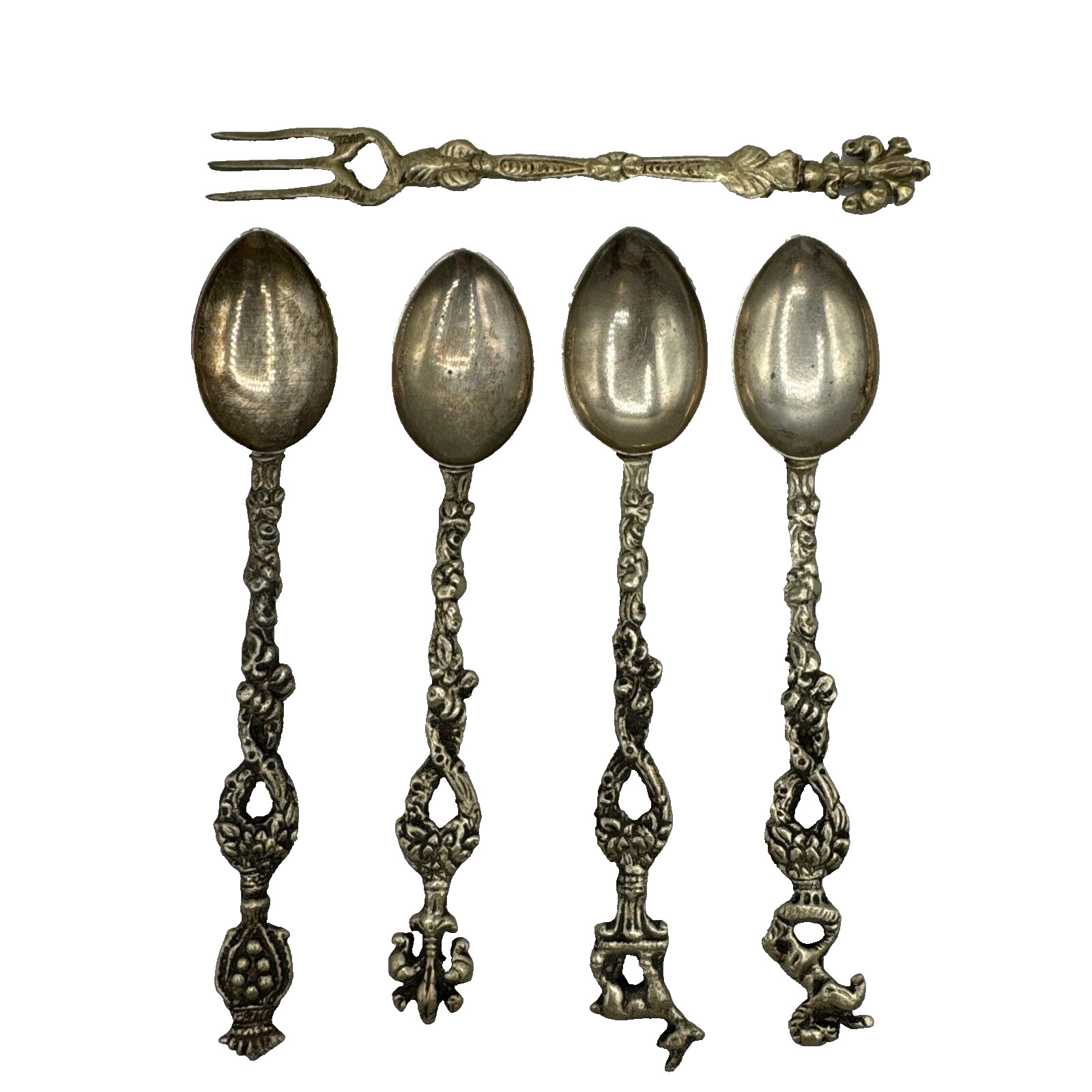 Vintage Set 1 Grazzini Fork 4 Italy Spoons Souvenir Flatware  5"