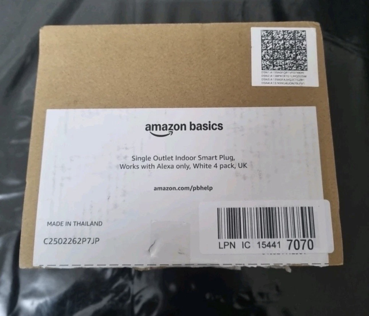 Amazon Basics Single Outlet Indoor Smart Plug Works with Alexa White 4 Pack