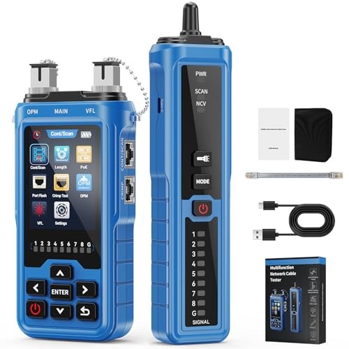 8-in-1 Network Cable Tester with PoE & VFL