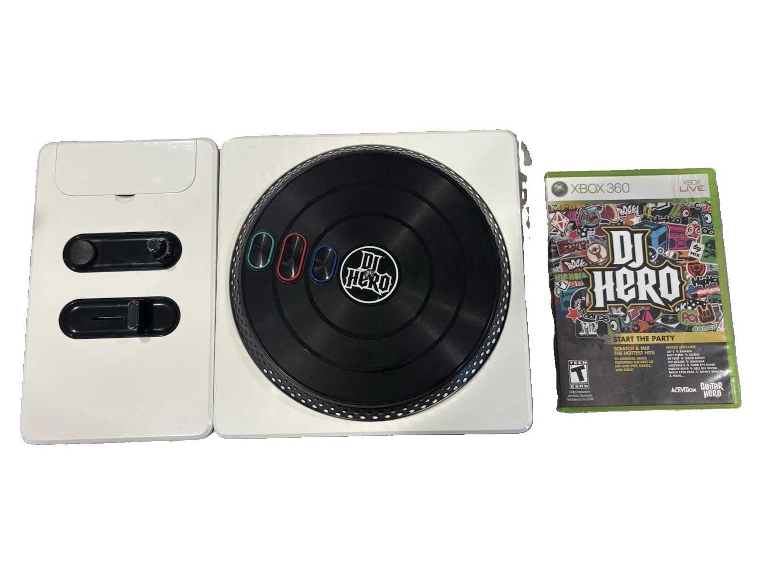 Microsoft Activision DJ Hero Xbox 360 Game + Wireless Turntable Bundle