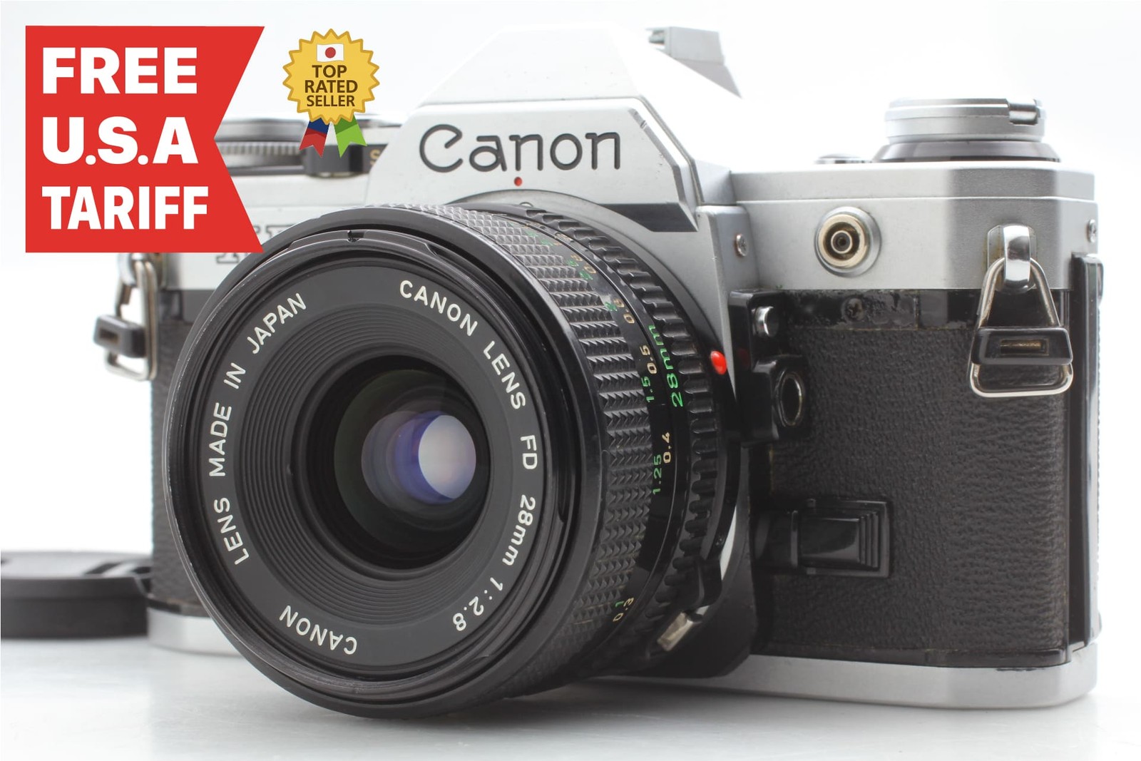 Lens MINT [Exc+4] Canon AE-1 35mm SLR Film Camera Silver NFD 28mm 2.8 From JAPAN