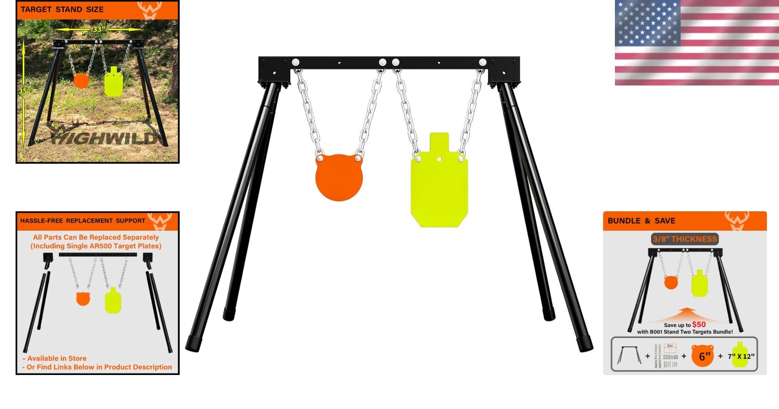 Complete AR500 Steel Target System with Stand & Mounting Kits for Enthusiasts