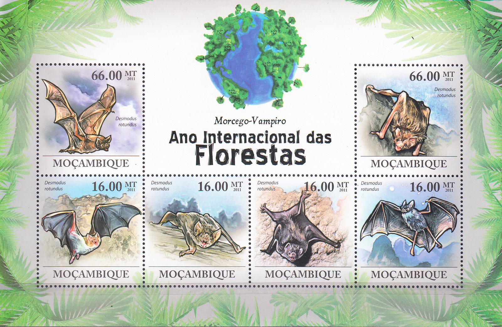 W MOZAMBIQUE 2165 FORESTS INTERNATIONAL YEAR BATS