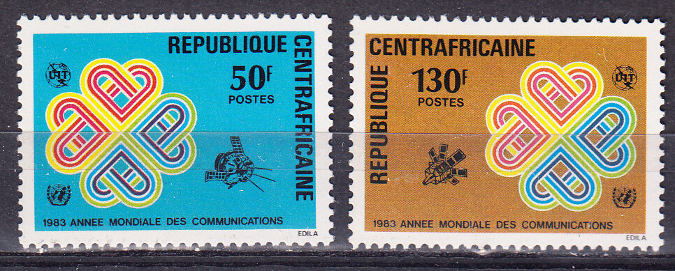 W CENTRAL AFRICA 0597-598 WORLD TELECOMMUNICATIONS YEAR