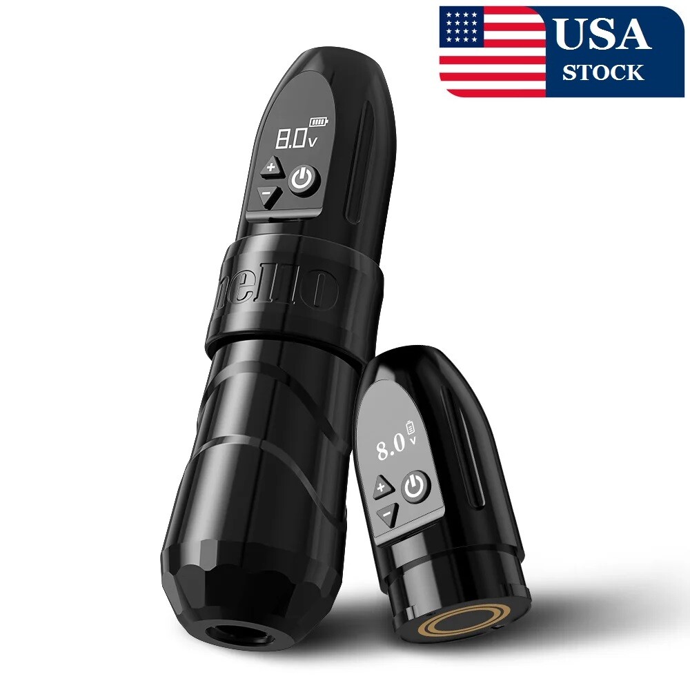 T-Rex Cordless Tattoo Machine Rotating Pen with Extra 38mm Grip 2400mAh Battery