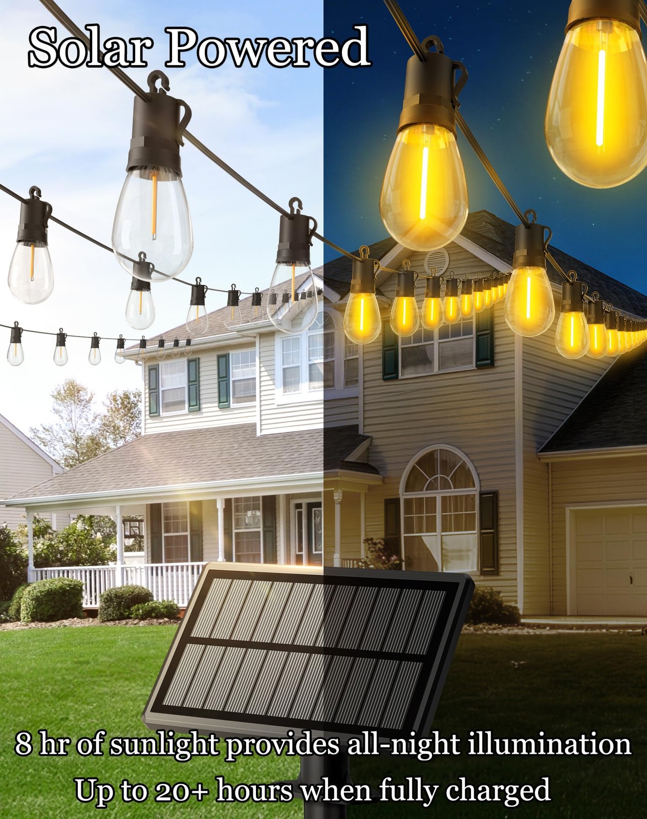 50ft-Solar-Powered-Lights-Outdoor-Waterproof-String 50FT, Bright