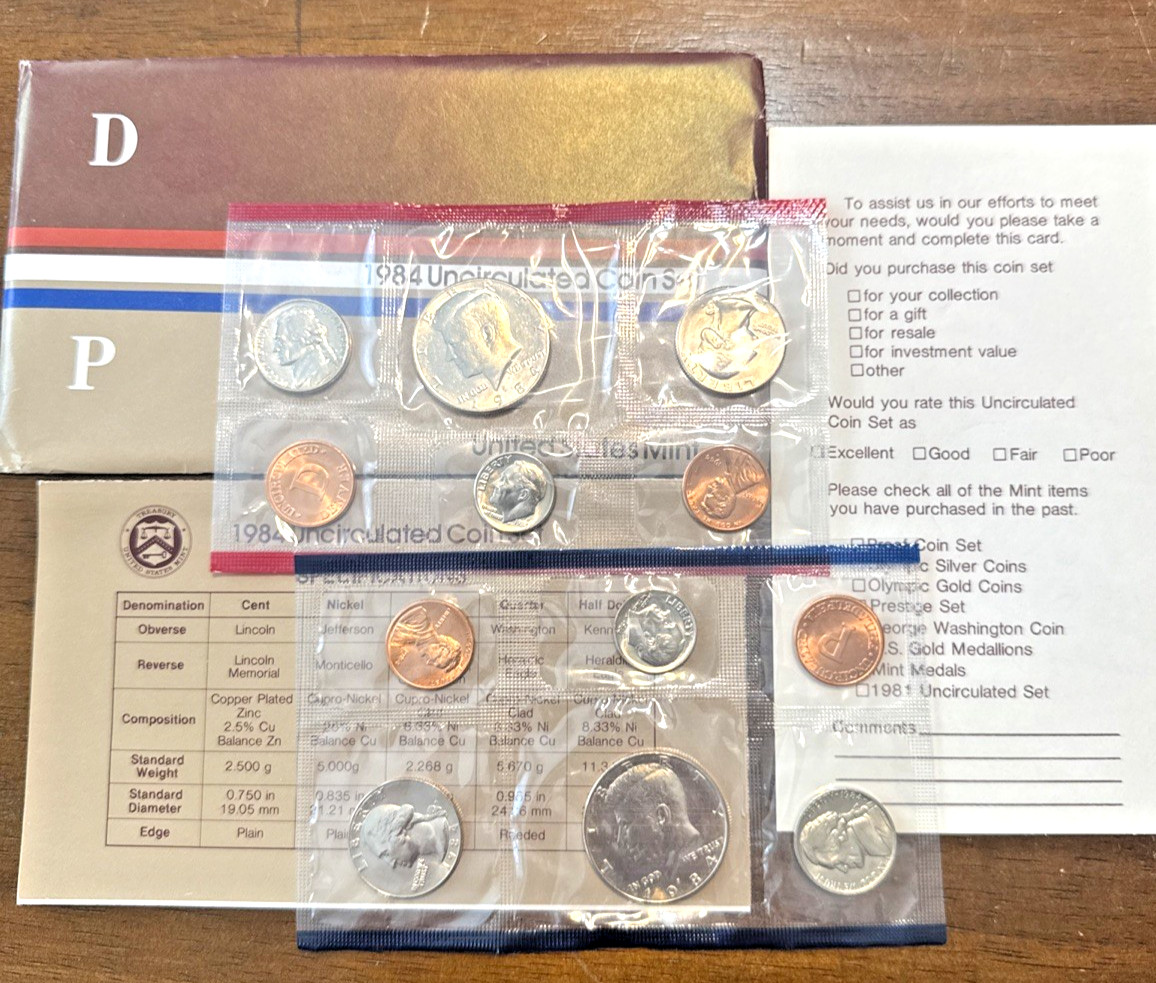 1984 Uncirculated Coin Set U.S Mint Original Government Packaging OGP