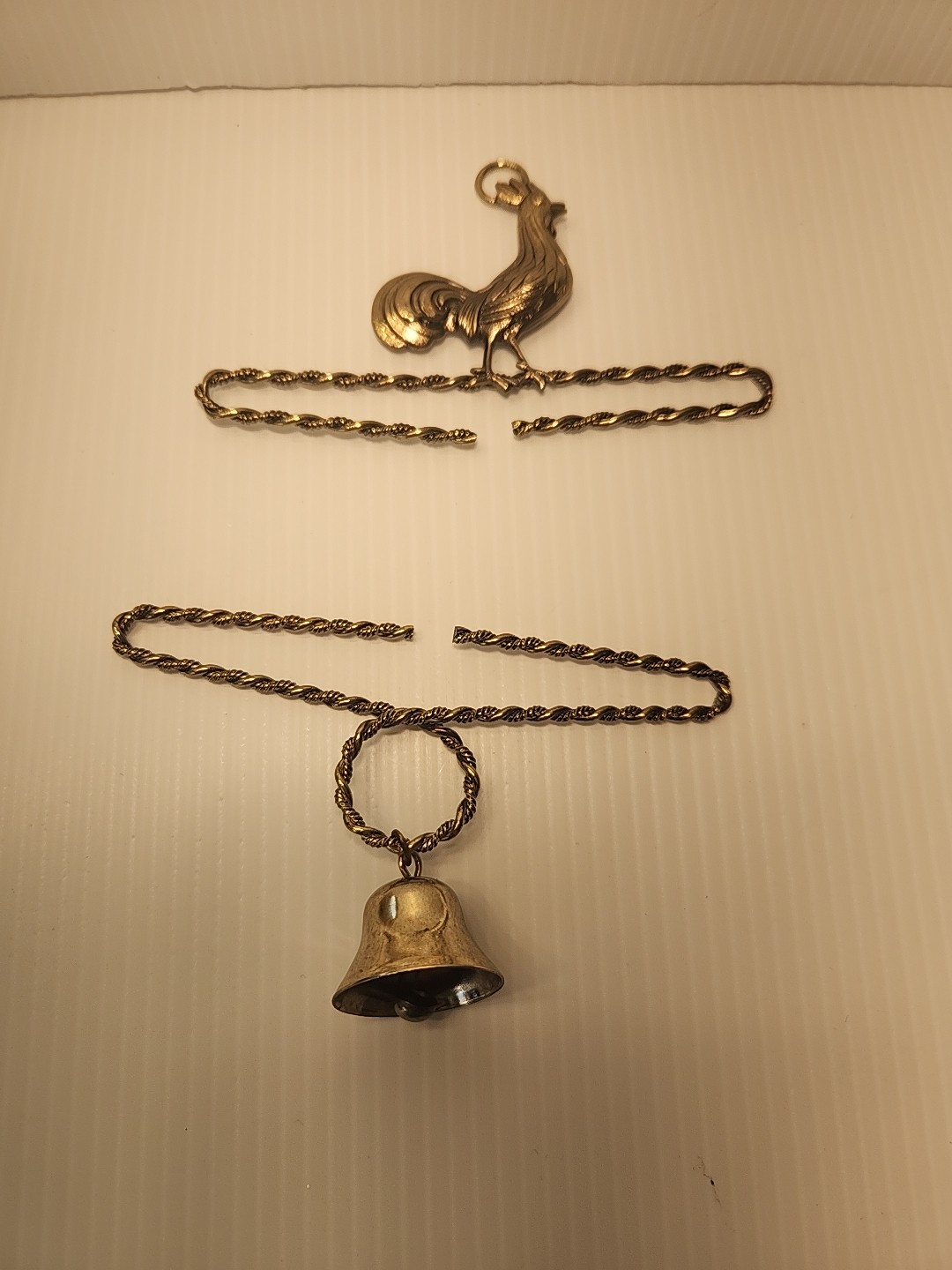 Stitch N Count Bell Pull Hardware 4" Soild Brass Rooster + Bell