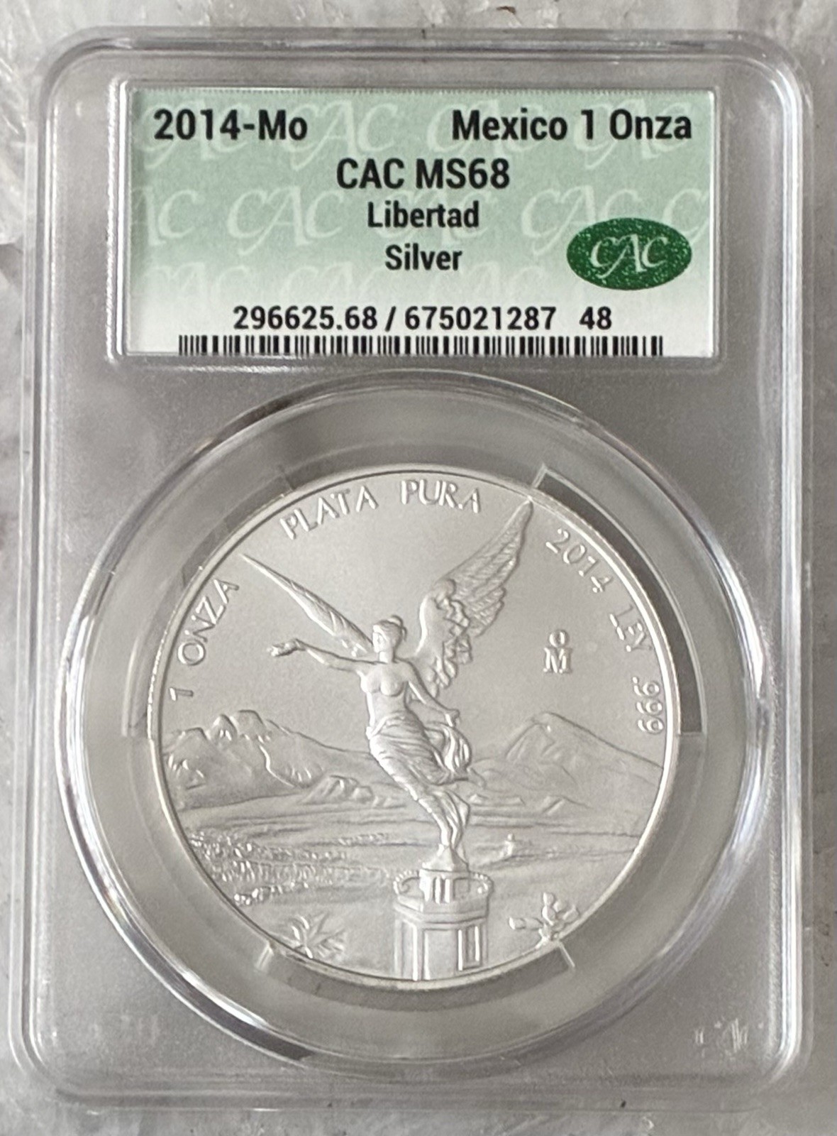 2014 Mexico 1 Onza Libertad Silver 0.999 CAC Certified MS68 Coin MS 68 Beauty!!