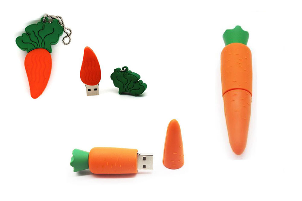 2.0 16GB 32GB 64GB Orange Carrot Vegetable Food USB Flash Thumb Drive USA Ship
