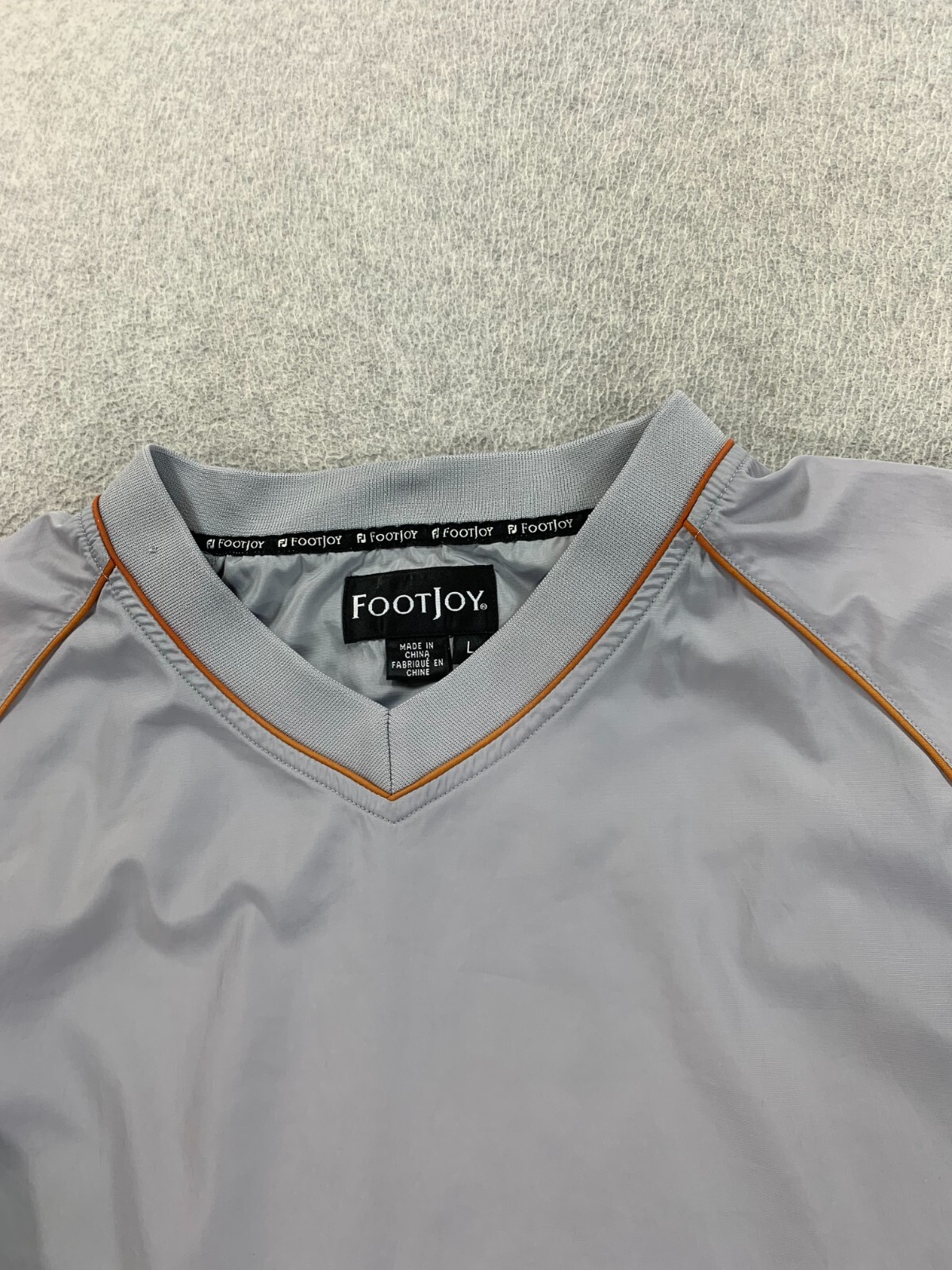 Footjoy Golf Windbreaker Pullover Jacket (Men's Large) Gray/Orange