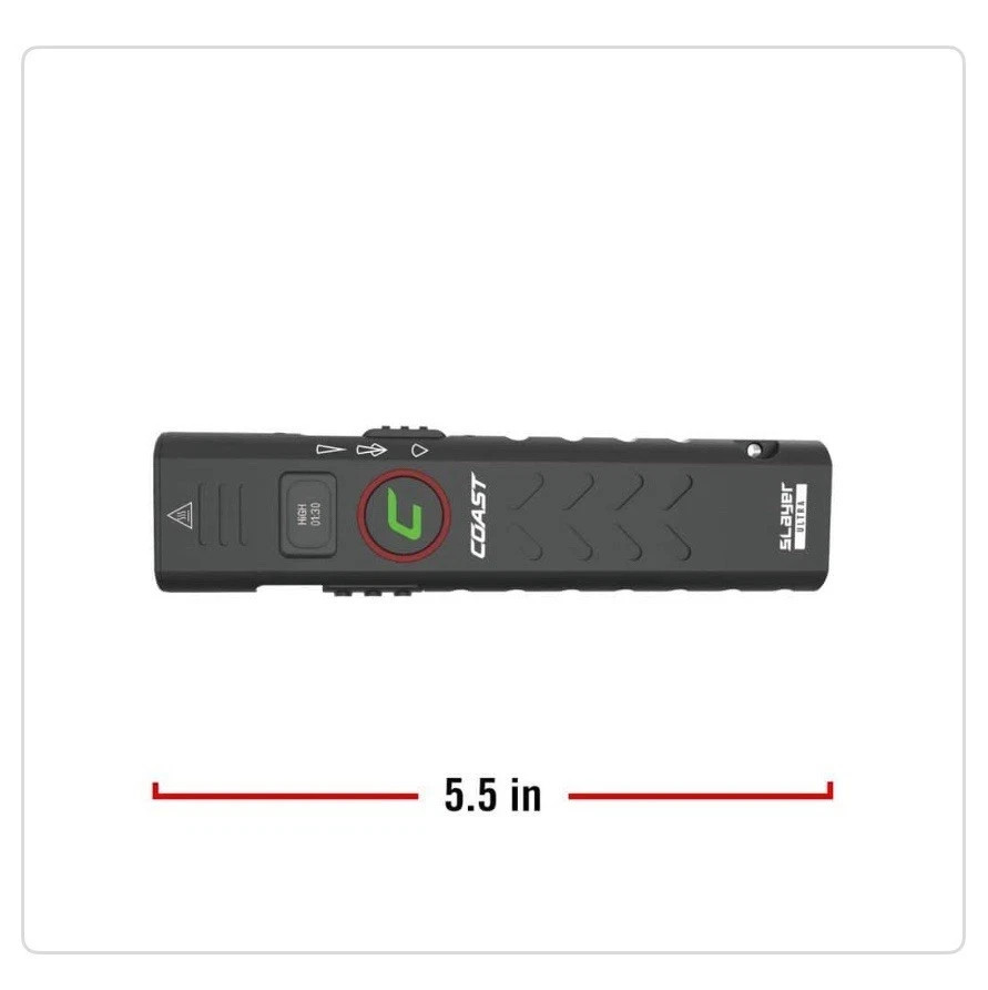 COAST Slayer 2000 Lumens USB-C Rechargeable Flat EDC Flashlight Magnet Tactical