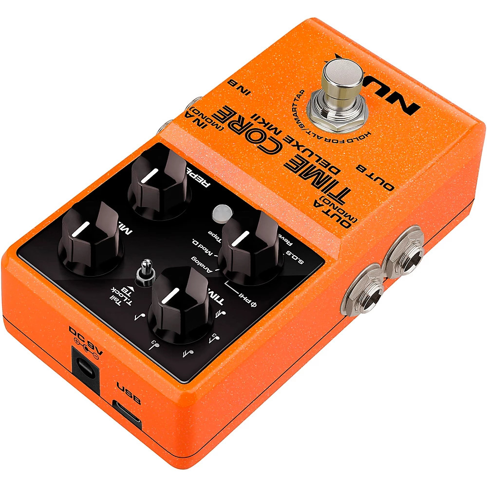 NUX Time Core Deluxe MKII w/Delays/Phrase Looper/Tap Tempo Effects Pedal Orange