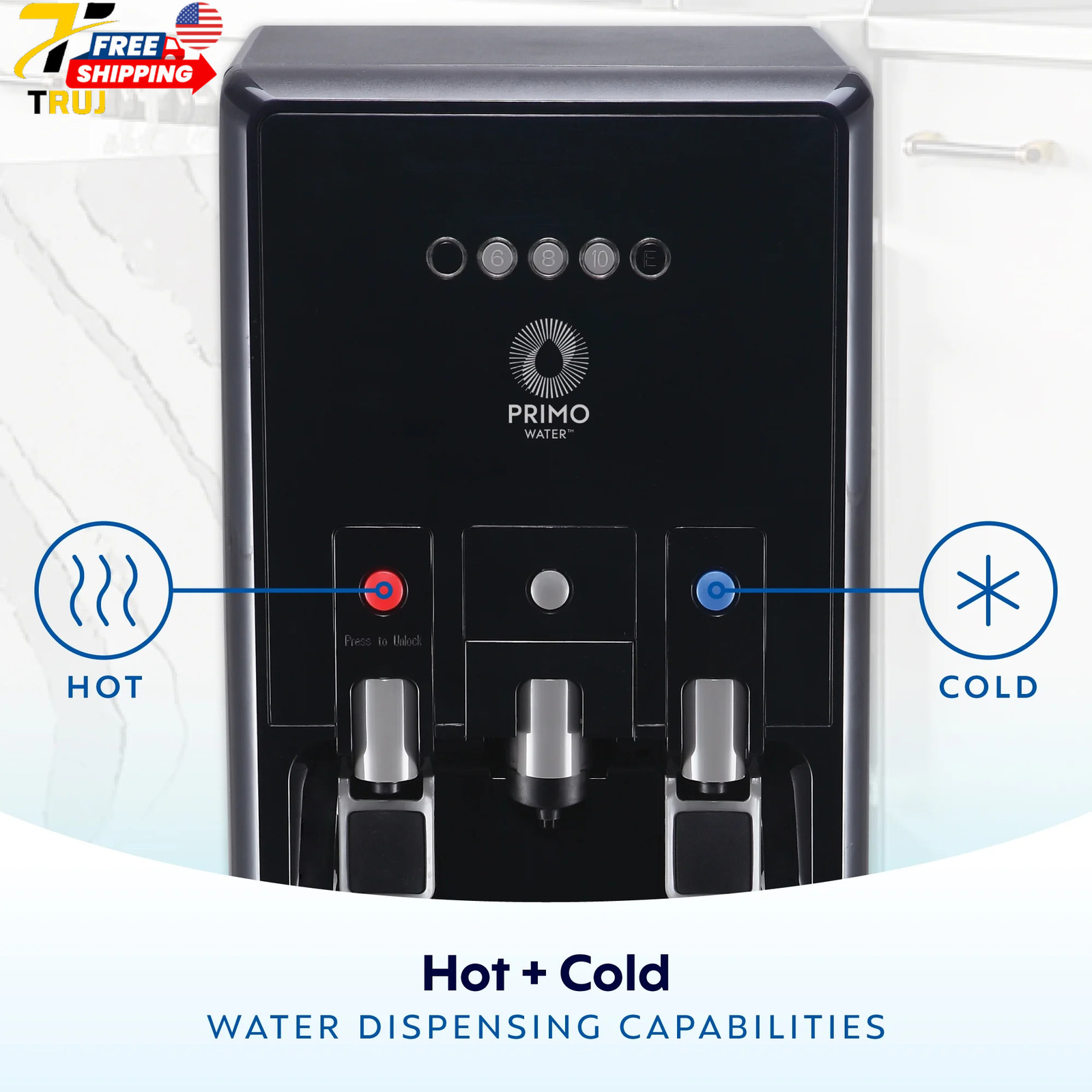 Bottom Loading Pro 2 Temp Water Dispenser with Single-Serve Coffee Maker Black