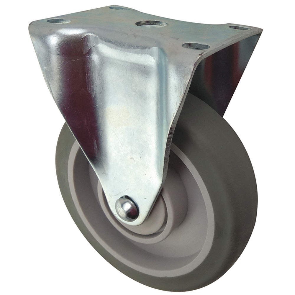 GRAINGER APPROVED 2G063 Plate Caster,Rigid,Rubber,6 1/4"H 2G063