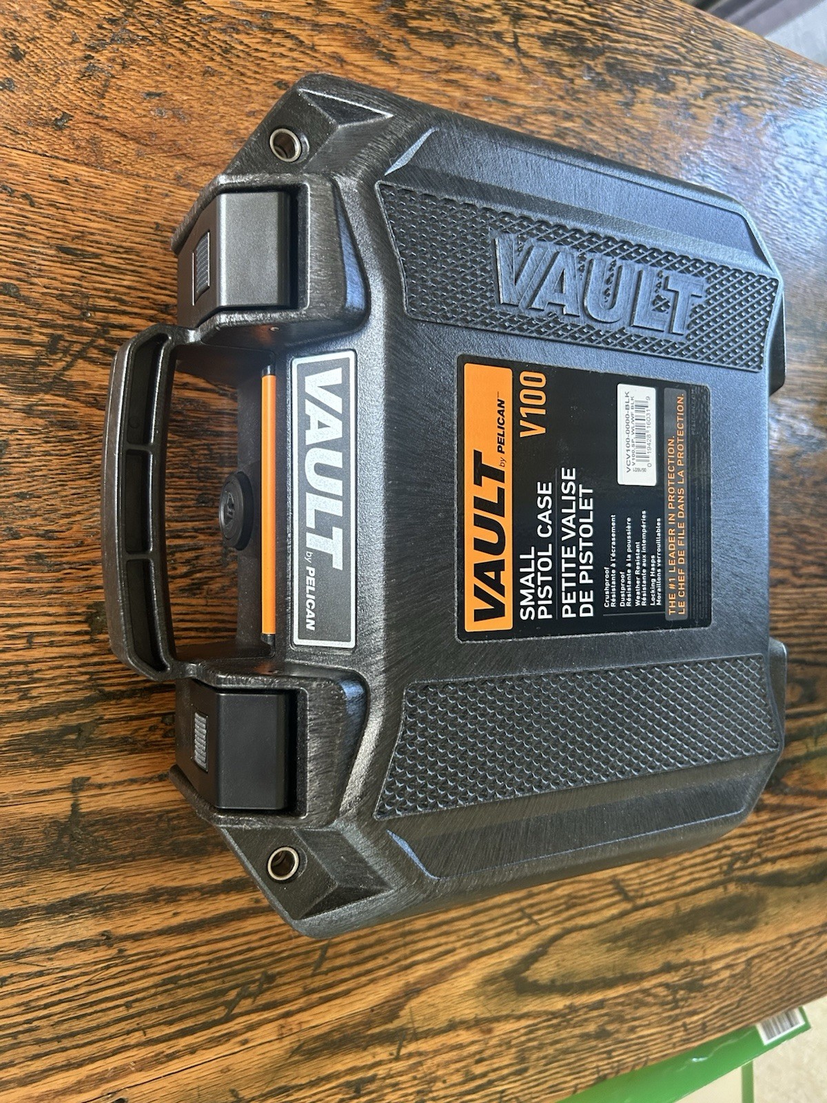 Pelican Vault V100 Pistol Hard Case Black Polyethylene With Foam Padded Interior