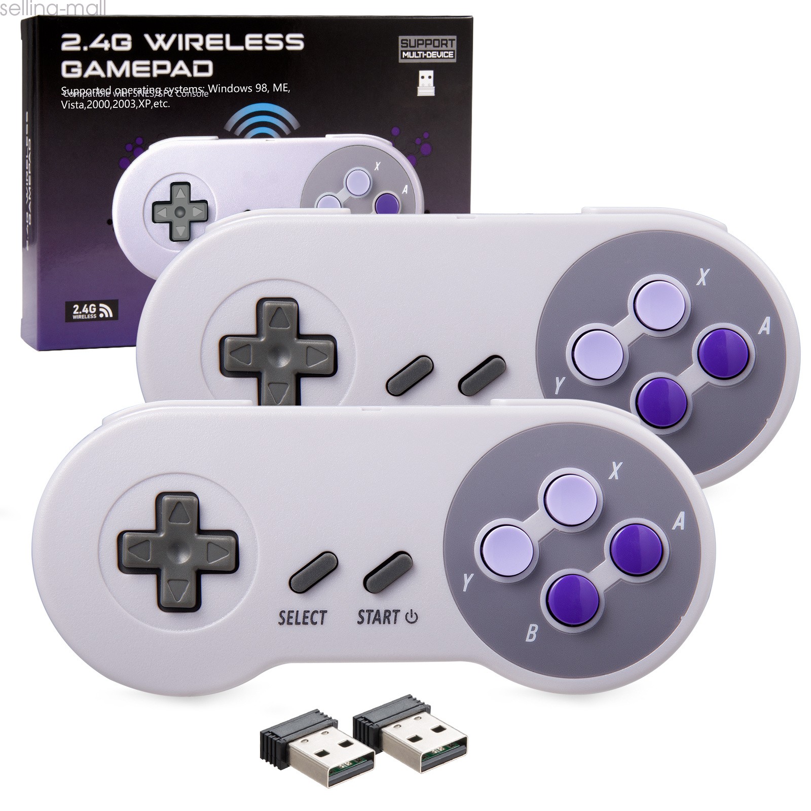 Wireless/Wired 2.4GHz USB SNES Controller for  PC, MacOS, RetroPie, Raspberry Pi