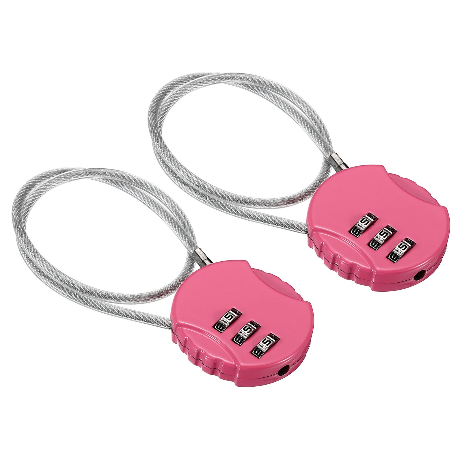 Small Combination Lock 11.8 Inch, 2 Pack 3 Digit Padlock for Gym Locker, Pink