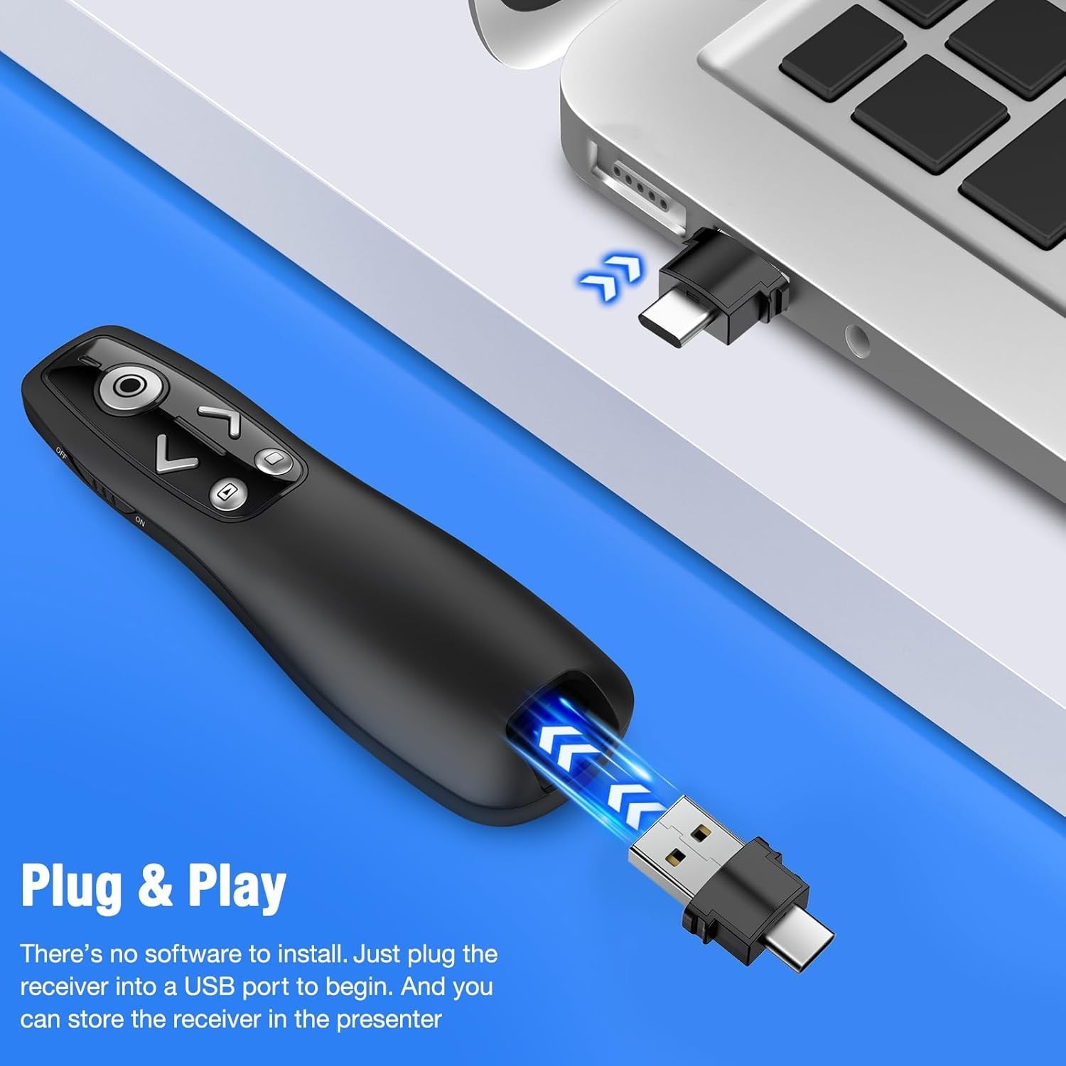 Presentation Clicker Wireless Presenter Remote for PowerPoint, Powerpoint Click
