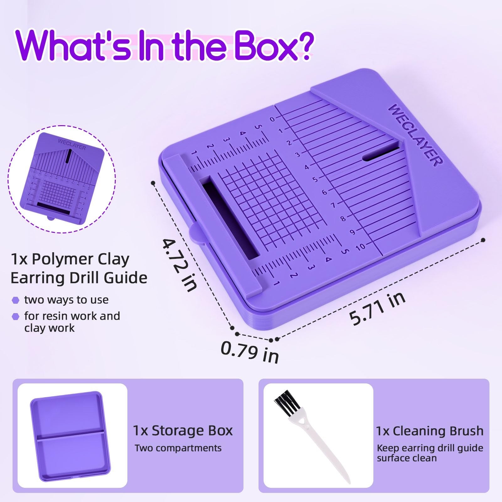 Polymer Clay Earring Drill Hole Guide,Jewellery Assembly Station with Brush a...
