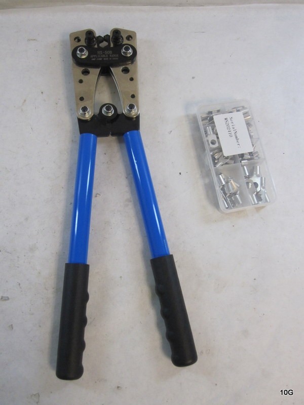 HX-50B Battery Cable Crimping Tool Kit with 60PCS Ring Terminals
