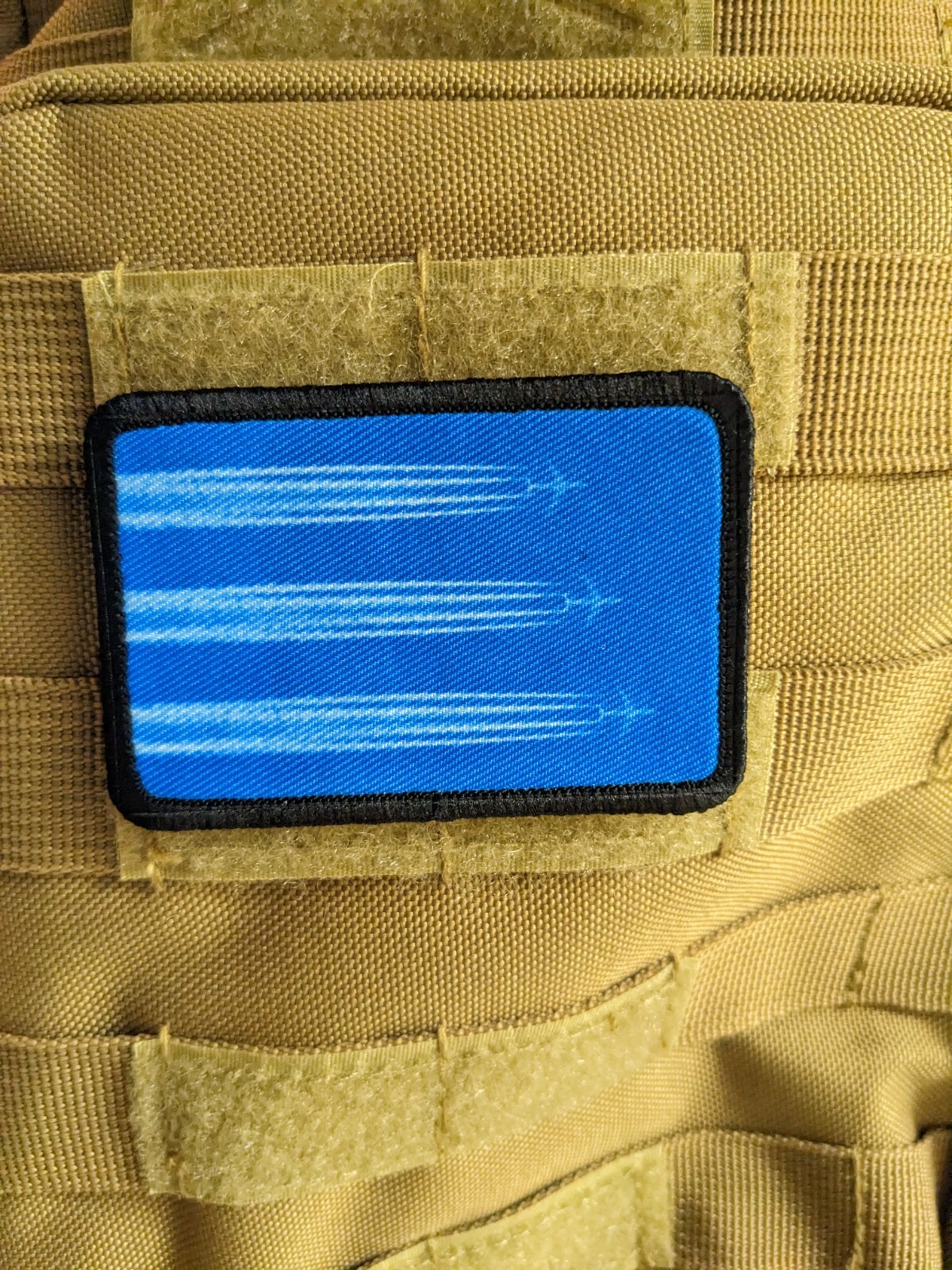 Chemtrails conspiracy morale patch 2"x3" hook & loop tactical tan