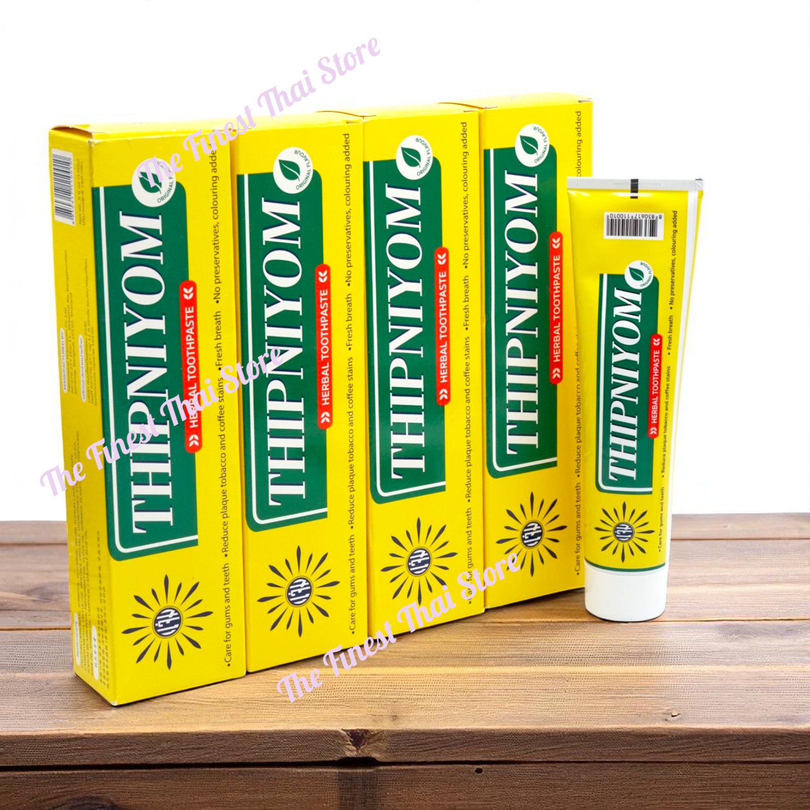 Thipniyom Herbal Toothpaste For cling gums and teeth : 160g Bundle of 4  pieces