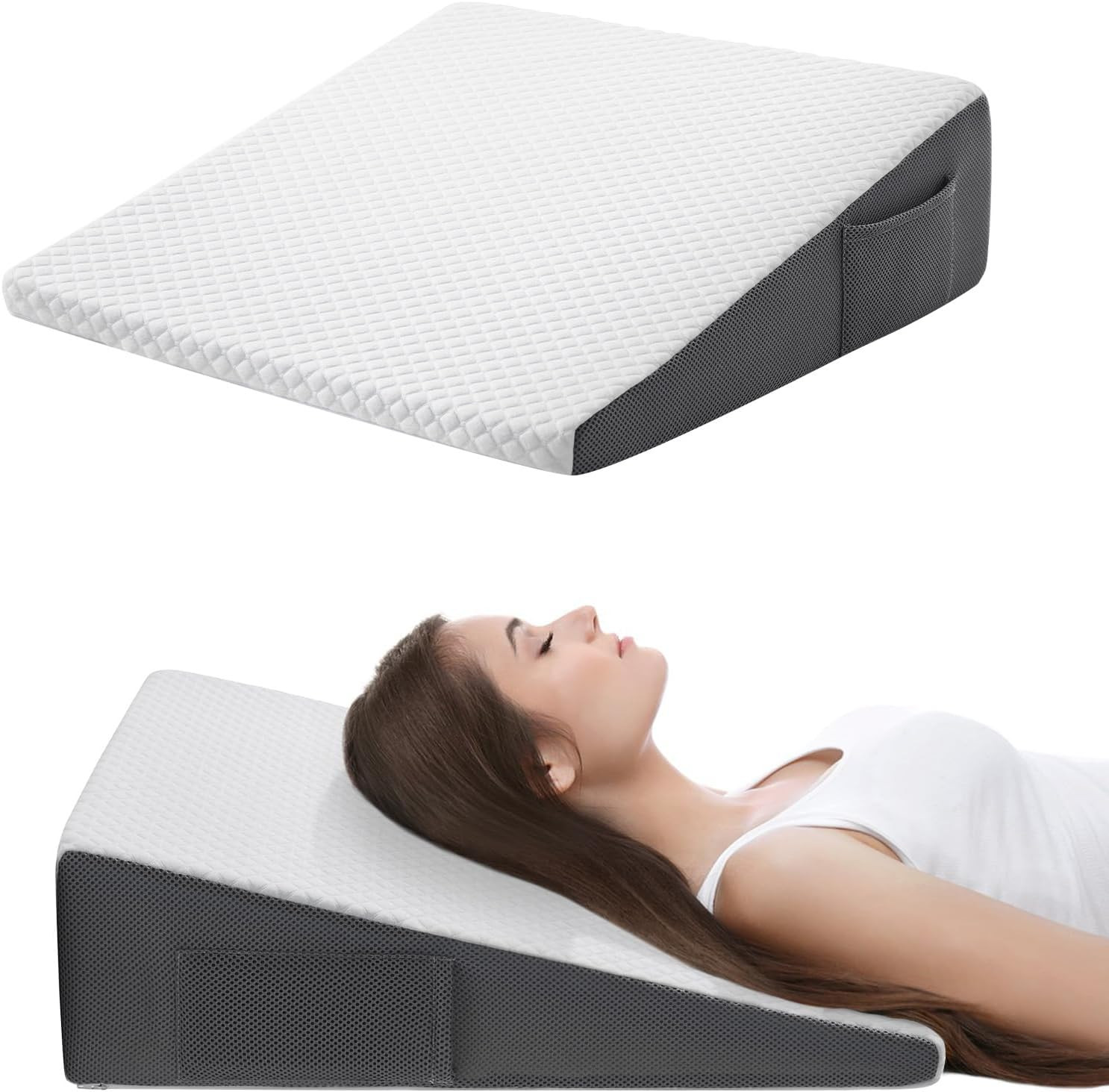 7.5" Bed Wedge Pillow for Sleeping after Surgery, Back Support, Leg Elevation, G