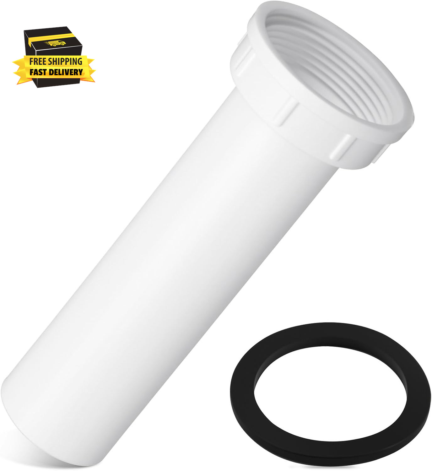 PP15-6W Sink Strainer Tailpiece 1-1/2" Dia X 6" L Threaded Sink Tail Piece Repla