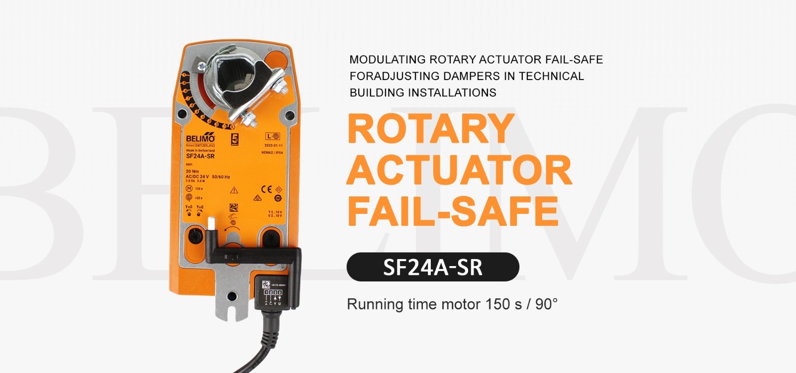 BELIMO Fail-Safe actuator SF24A-SR for controlling dampers in HVAC applications