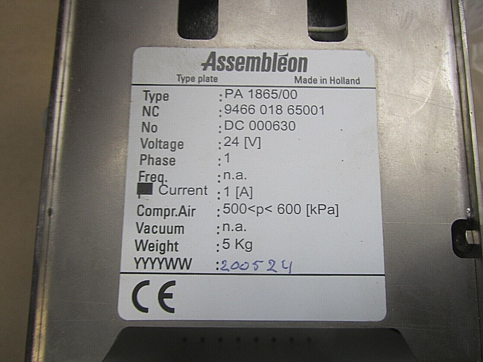 ASSEMBLEON AX component vision PA 1865/00 9466-018-065001