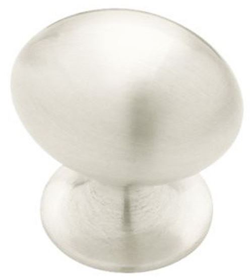 1-3/8" Large Football Knob Brushed Satin Silver