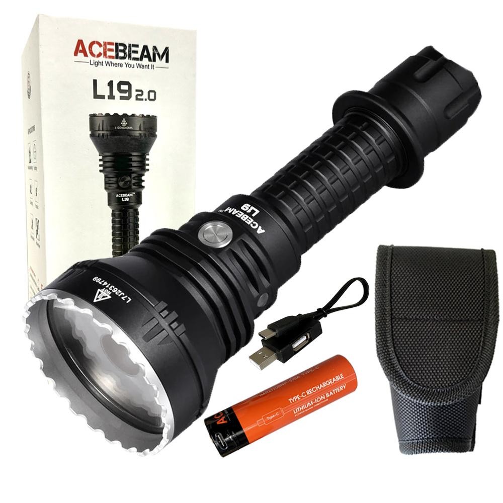 Acebeam L19 2.0 Long Range Flashlight Osram SFT40 HI White Led -Throw 1083M 2,20