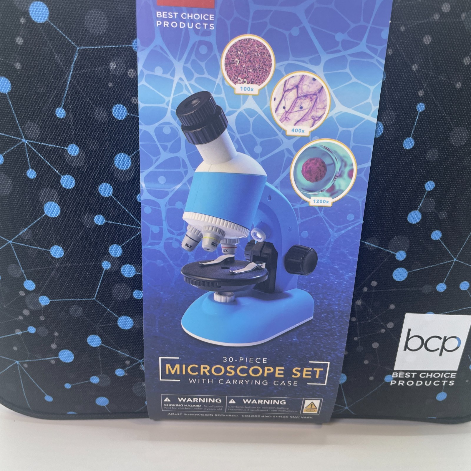MICROSCOPE 1200x Zoom Set For Kids! Budding Scientist! Portable 30-piece Case