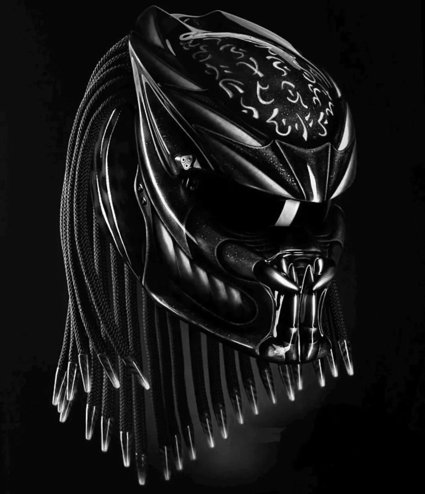 PREDATOR MOTORCYCLE HELMET FIRE STYLE ( DOT & ECE CERTIFIED )