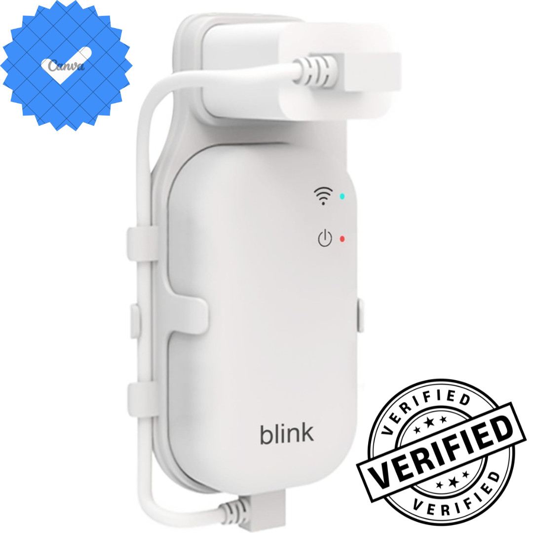 No-Drill Wall Outlet Mount for Blink Sync Module Core - Clean Cable Management