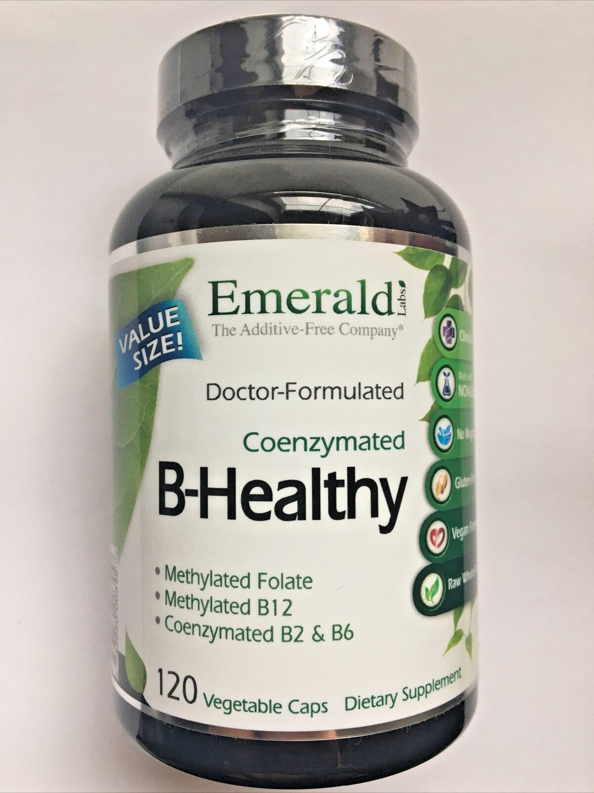 Emerald Labs B-Healthy L-5 Methyltetrahydrofolate 5-MTHF Coenzymated 120 Capsule