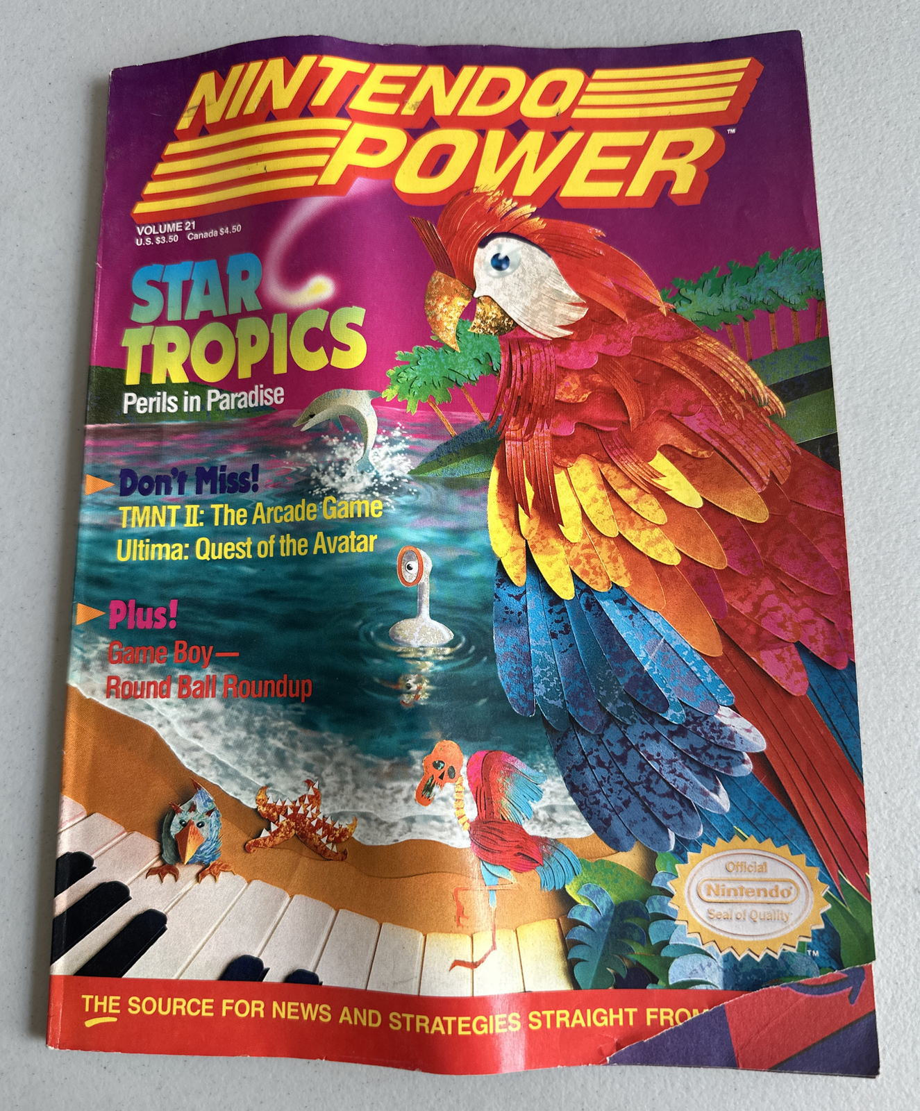 Nintendo Power Magazine Issue Volume 21 Star Tropics W/ Metal Storm Poster