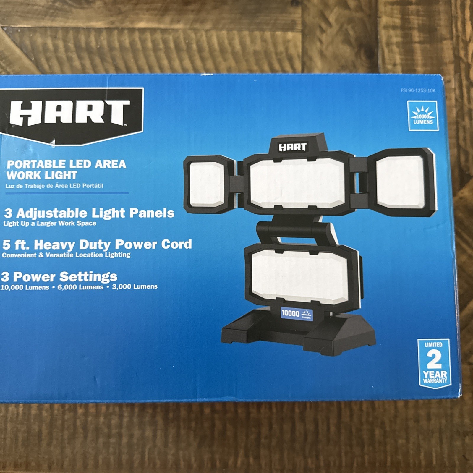 HART FSI 90-1253-10K Portable 4-Panel Plug-in LED Work Light, Adjustable