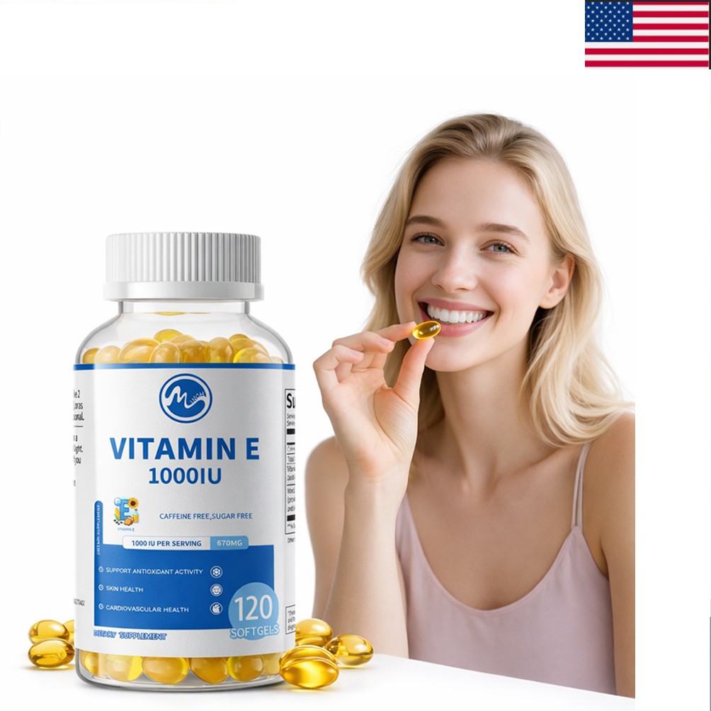 Vitamin E 1000 Iu 670mg Capsules - Supports Skin, Hair, Immune and Eye Health